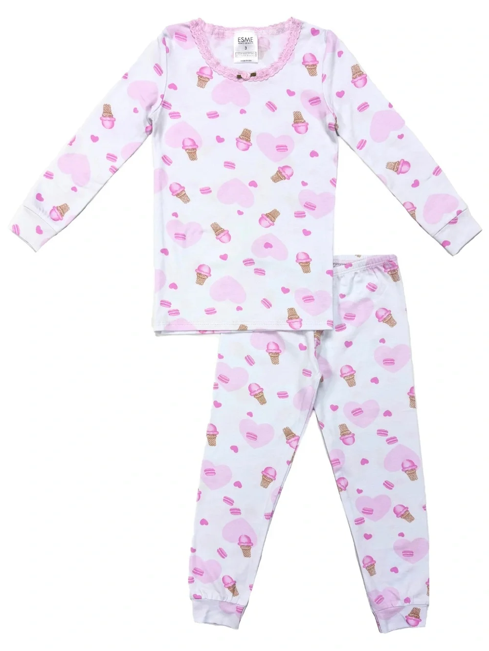 Esme girls long sleeve pajama set | sweet ice cream BRAND NEW with tags Size 10